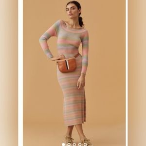 NWT DAILY PRACTICE BY ANTHROPOLOGIE PINK COMBO SWEATER DRESS